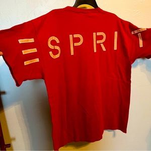 ESPRIT x Vintage 80s Single Stitch Spellout Large Logo T-Shirt Size Large EUC